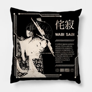 Wabi Sabi Meaning Zen Buddhism Geisha Saying Japanese Philosophy Kanji Characters 633 Pillow