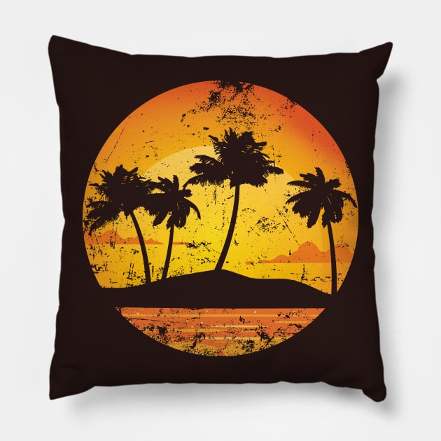 Sundown - 90s summer surf grunge edition Pillow by BACK TO THE 90´S