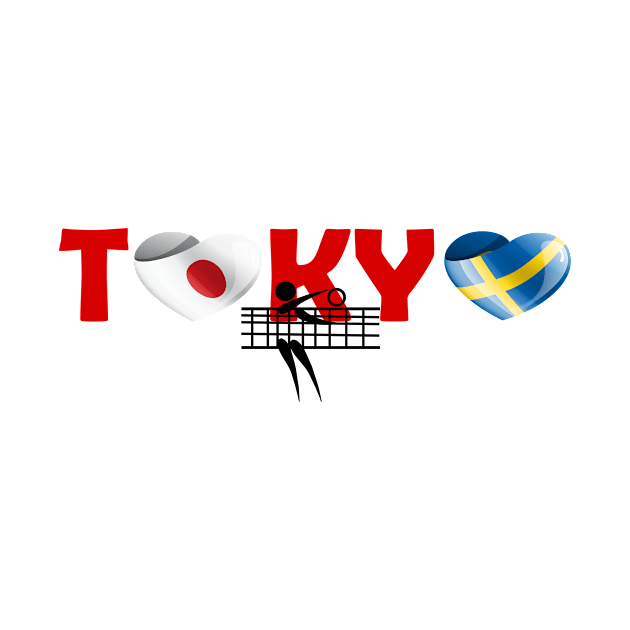 Sports games in Tokyo: Volleyball team from Sweden (SE) by ArtDesignDE