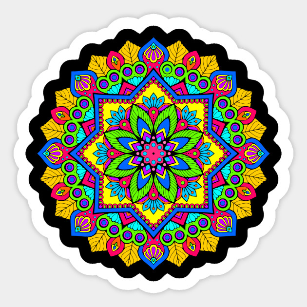 Colorful Mandala Mandala Art Sticker Teepublic