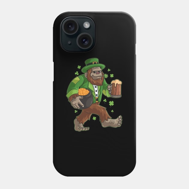 Irish Bigfoot Drinking Beer Happy St Patrick’s Day Phone Case by Centorinoruben.Butterfly