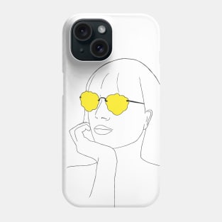 Girl With Yellow Sunglasses Phone Case