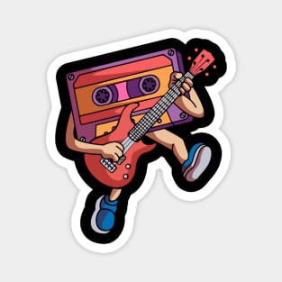 Funny Cassette Tape Playing Electric Guitar Magnet