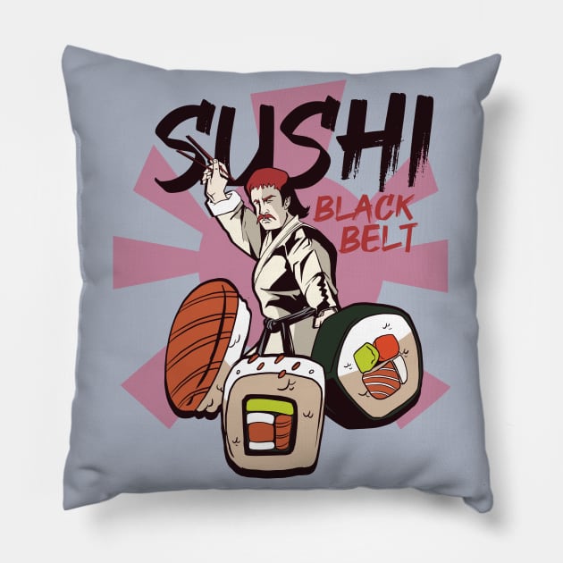 Sushi Black Belt Pillow by HiFi Tees