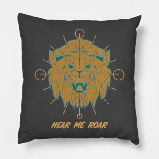 Hear Me Roar Lions Head Lion Pillow