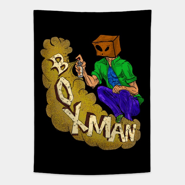 Spray Painter Boxman Tapestry by ArtsWorX719