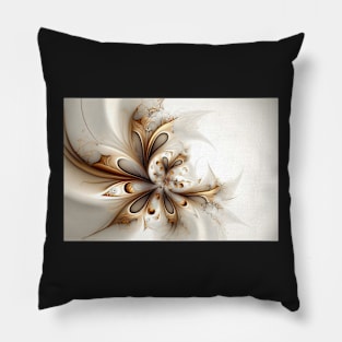 Abstract Floral Neutral Botanical Print Pillow