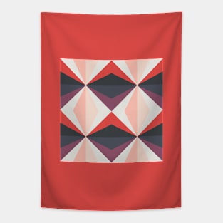 Retro Geometric Diamond Pattern Tapestry