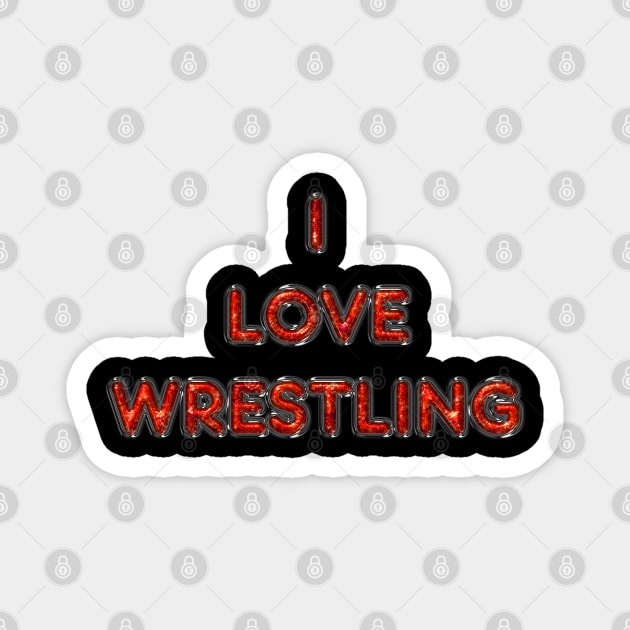 I Love Wrestling - Orange Magnet by The Black Panther