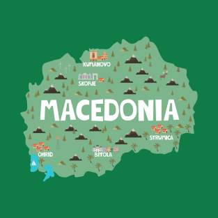 Macedonia Illustrated Map T-Shirt