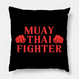 Red Muay Thai Fighter Pillow