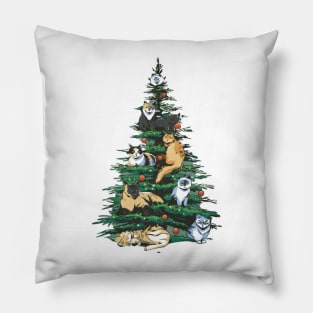 Cats in Christmas Tree Pillow