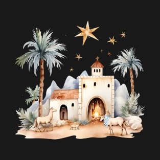 Watercolor Nativity Scene T-Shirt