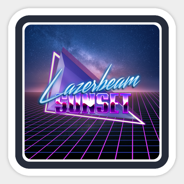 Lazerbeam Sunset Album Logo - 80s Retro - Sticker