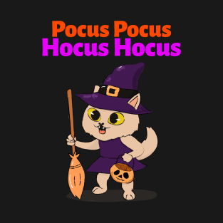 Hocus Pocus Halloween Spooky Funny Cat Kids Halloween Costume 2020 Gifts T-Shirt