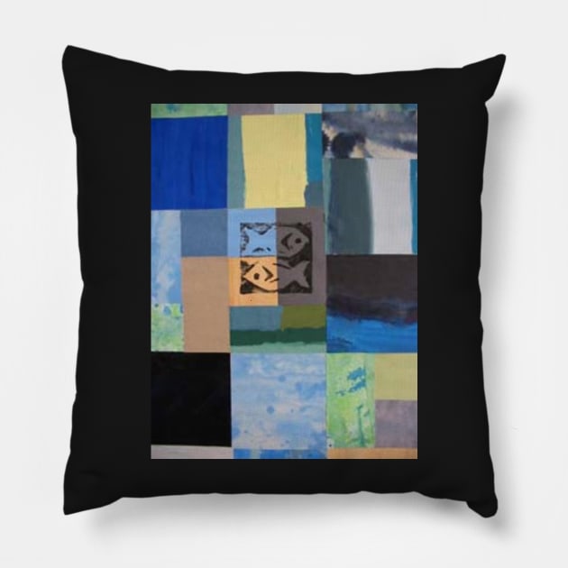 Patchwork abstract 5 Pillow by Jonesyinc