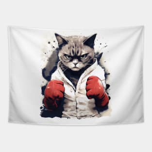 Boxer Cat Tapestry