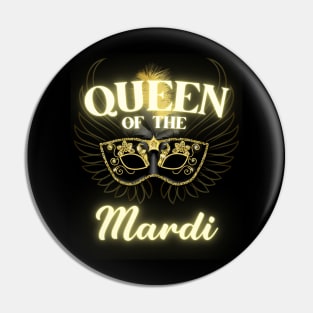 Queen of The Mardi Masquerade Bead Parade Women Men Kids Pin