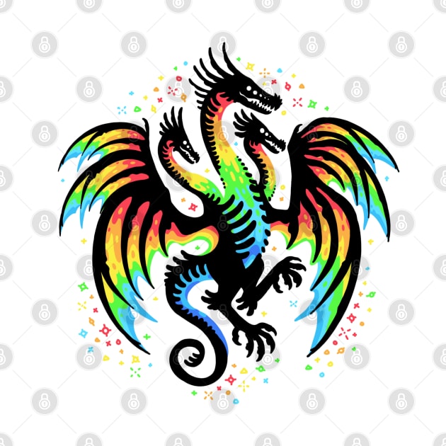 Rainbow Hydra Dragon 2 by Things By Diana