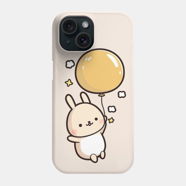 Adorable Bunny with a balloon - Cute Easter Bunny Phone Case by SergioCoelho_Arts