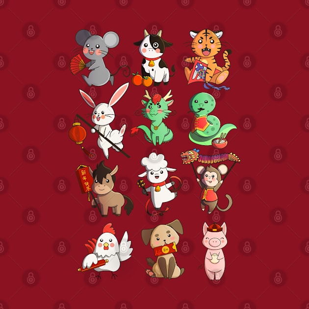 Lunar New Year Zodiac Animals by Griffywings