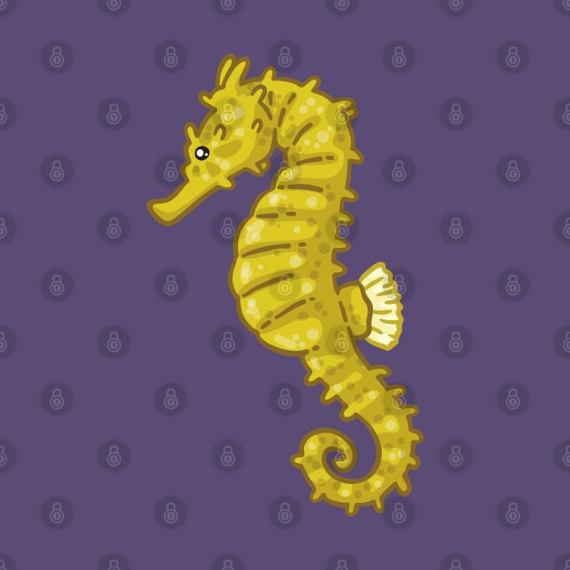 Yellow Seahorse by bytesizetreasure