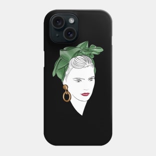 Fashion girl in green turban Phone Case