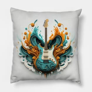 Electric Guitar Abstract Design Pillow