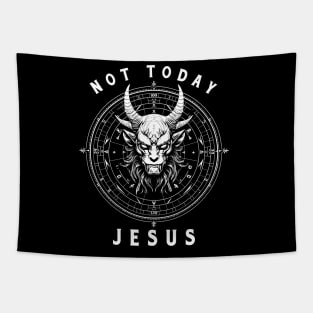 Not Today Jesus Pentagram Tapestry