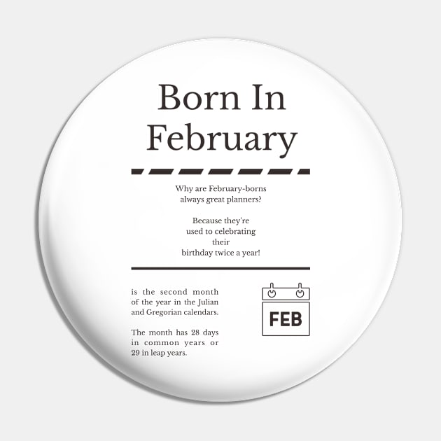 Born in February Pin by miverlab