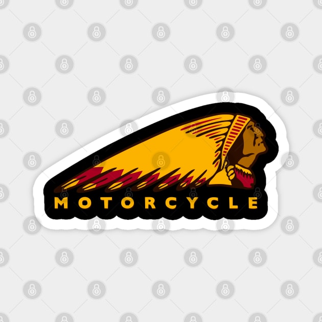 Indian Custom Motorcycle Racer biker vintage printed Magnet by Pannolinno