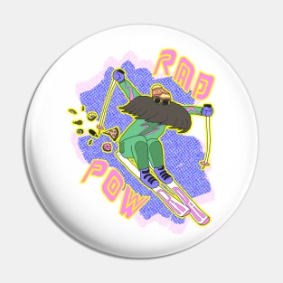 True '80s Ski Legend - Rad Pow Pin
