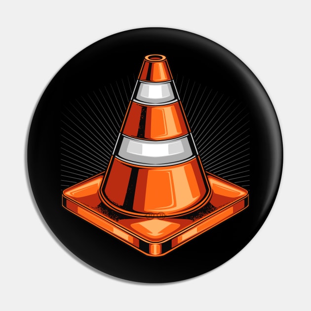 Orange Traffic Cone Pin by Jiooji Project