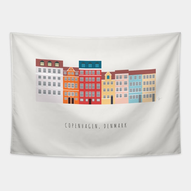 Nyhavn 2, Copenhagen, Denmark - South Tapestry by lymancreativeco