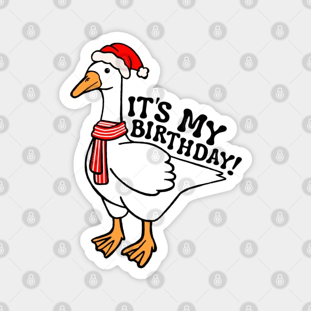 December Birthday Silly Goose Magnet by Downtown Rose