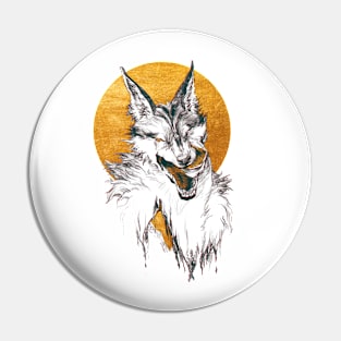 Ferocious Wolf Head Pin