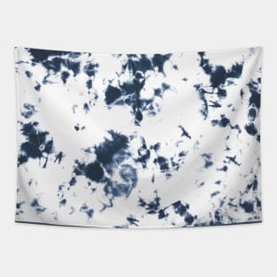Navy blue and white Storm - Tie-Dye Shibori Texture Tapestry