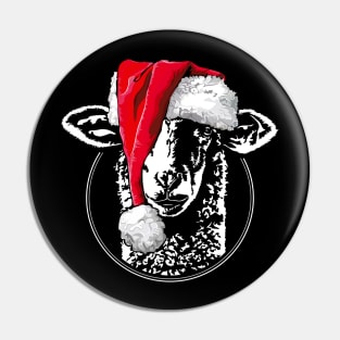 Funny Sheep Santa Christmas sheep lover Pin