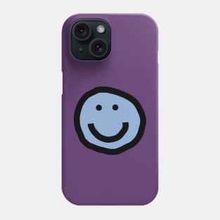 Minimal Happy Smiley Face Blue Phone Case