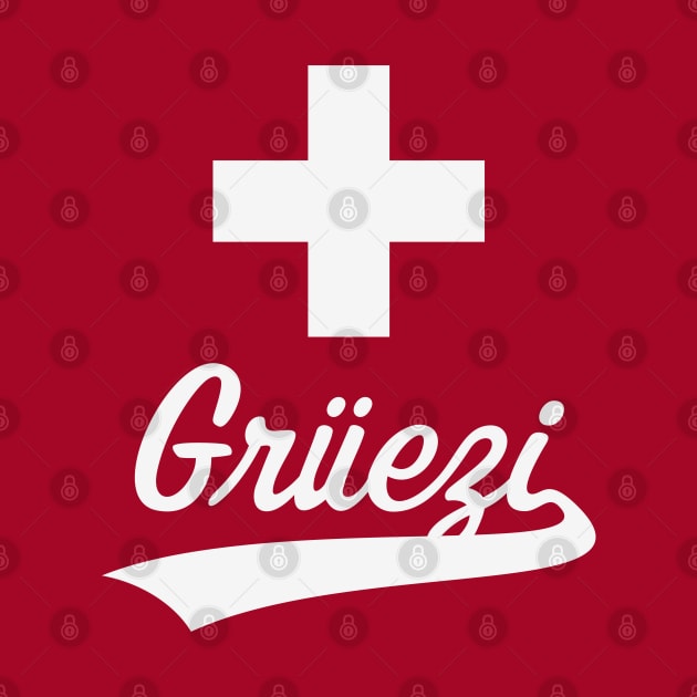 Grüezi Lettering (Switzerland / Swiss Flag / White) by MrFaulbaum