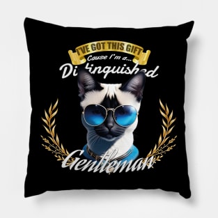 The Distinguished Siamese Cat Gentleman Pillow