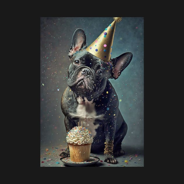 Black French Bulldog Birthday Card #4 by candiscamera