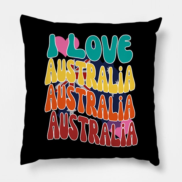 Australia Day - I Love Australia Pillow by EunsooLee