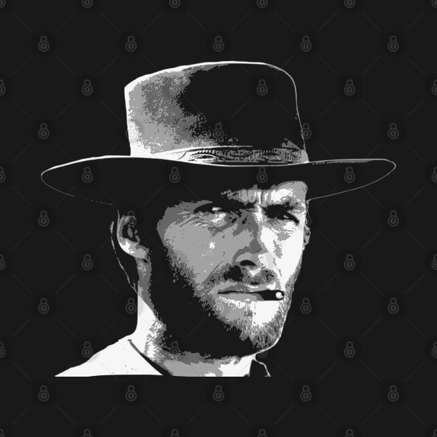 Clint Eastwood Black and White by Nerd_art