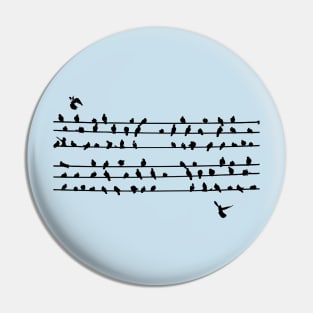 Birds on a wire Pin