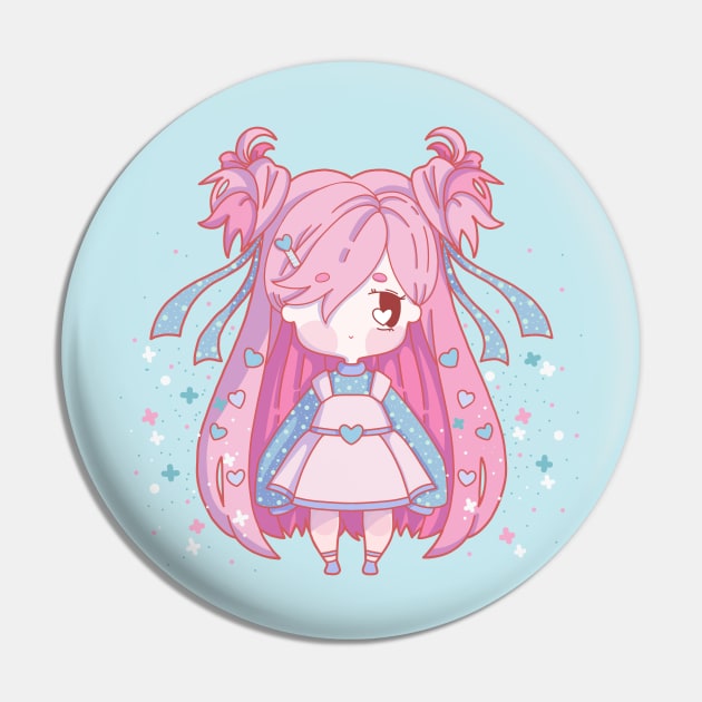 Chibi Girl With Pink Hair Pin by HananehDraws