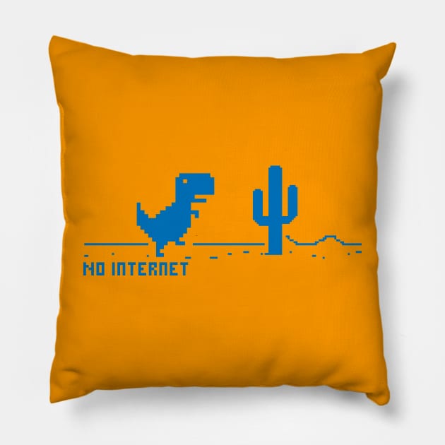 Blue Dinosaur > No internet Pillow by BlazeComics