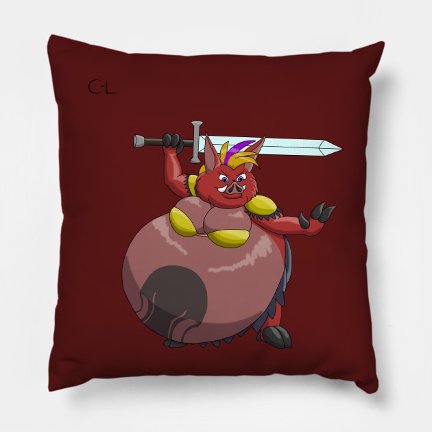 Hel the gladiator orc Pillow by Cyborg-Lucario