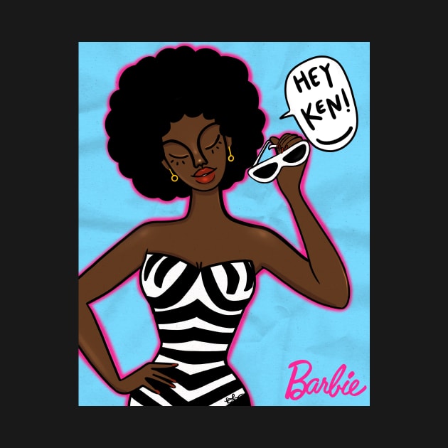 Afro  Barbie by bananapeppersart