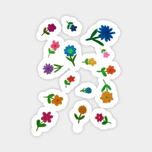 More Hand Drawn Flowers (dark background) Magnet